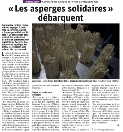 DNA / l'Alsace.fr - Les asperges solidaires d'Alsace débarquent - img 1